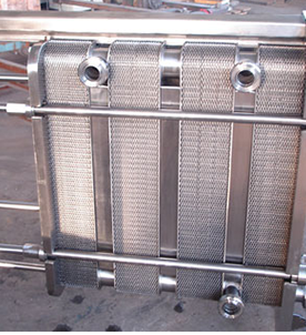 Many sections of plate heat exchanger